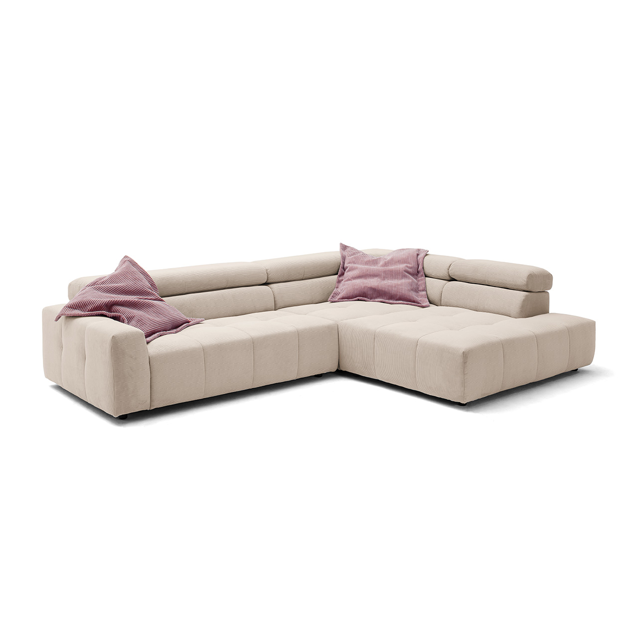 3C Candy Cord Sofa Longchair Upper links - Farbe: Modell: Weiß East 